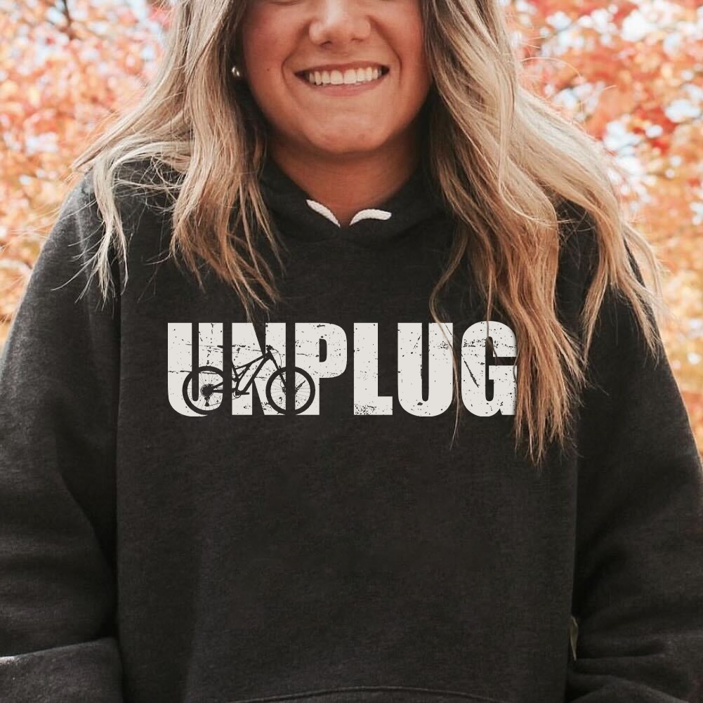 Unplug Mountain Bike Silhouette Premium Super Soft Hooded