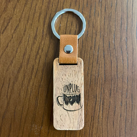 Coffee In The Trees Wooden Keychain