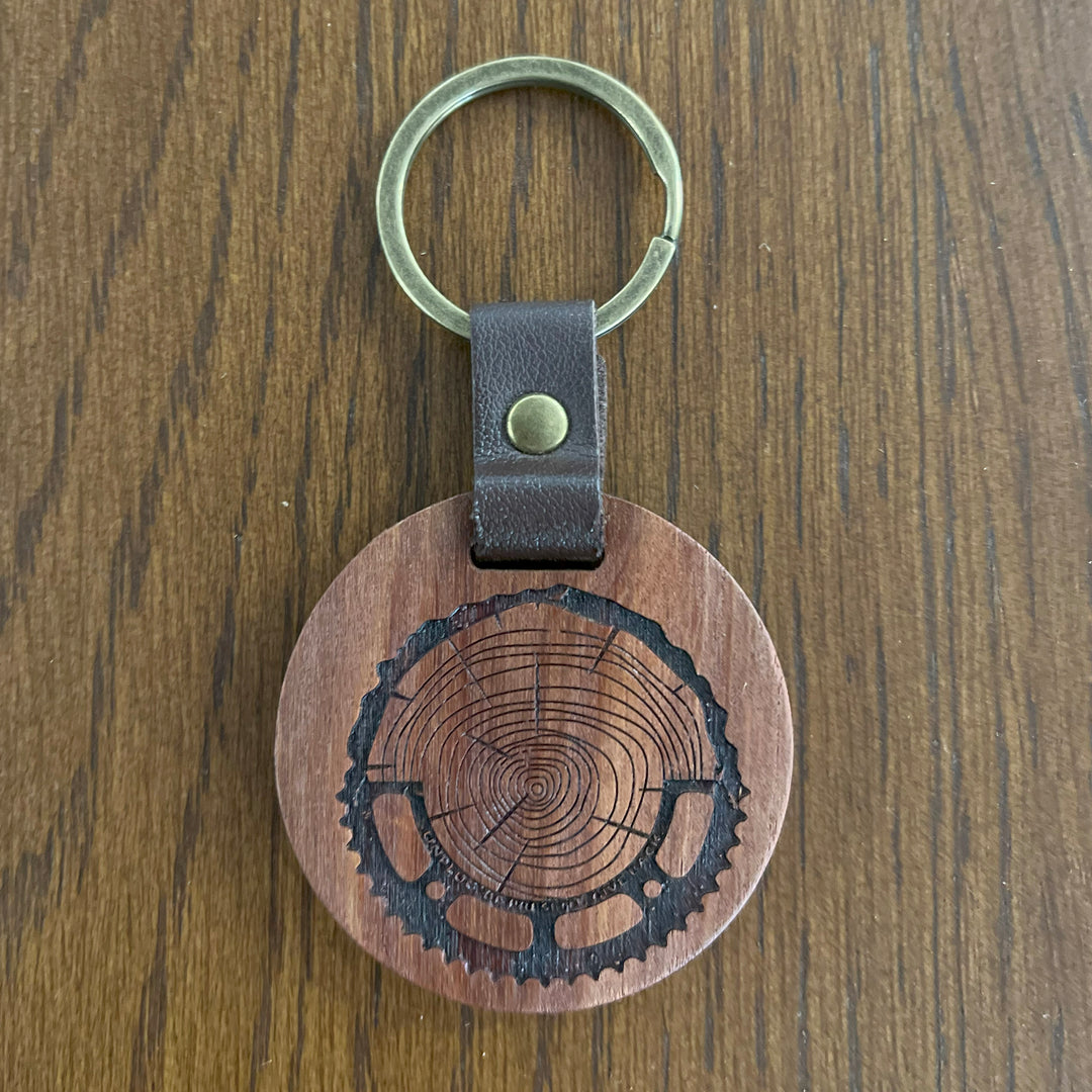 Tree Rings Chainring Wooden Keychain