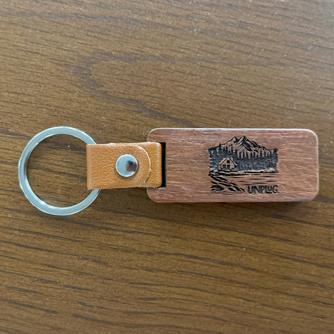 Cabin In the woods Wooden Keychain