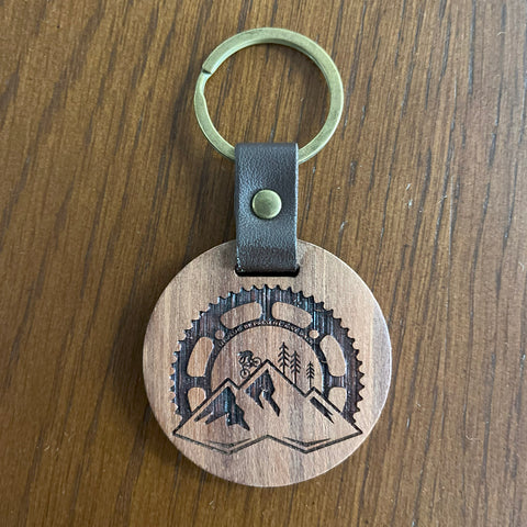 Riding Into The Sunset Wooden Keychain