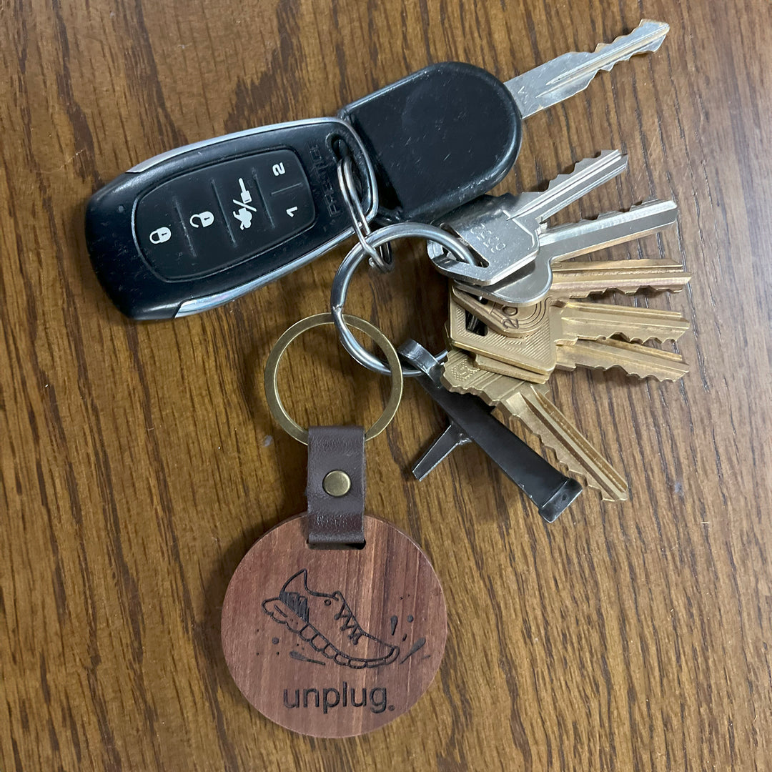 Running Wooden Keychain