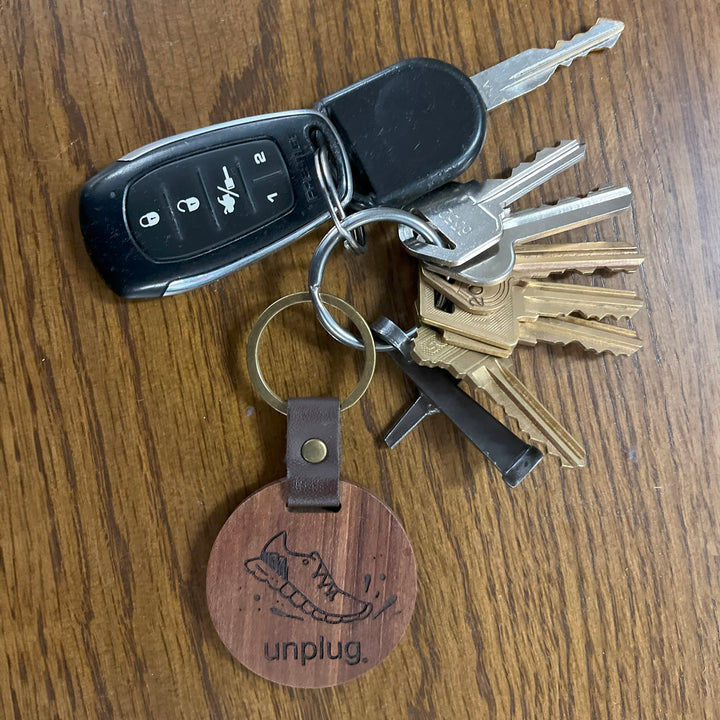 Running Wooden Keychain