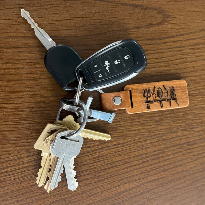 Gardening Wooden Keychain