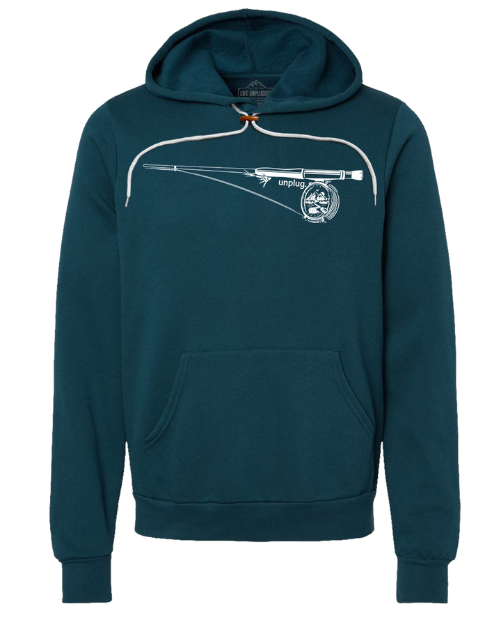 Fly Fishing Mountain Scene Super Soft Hoodie