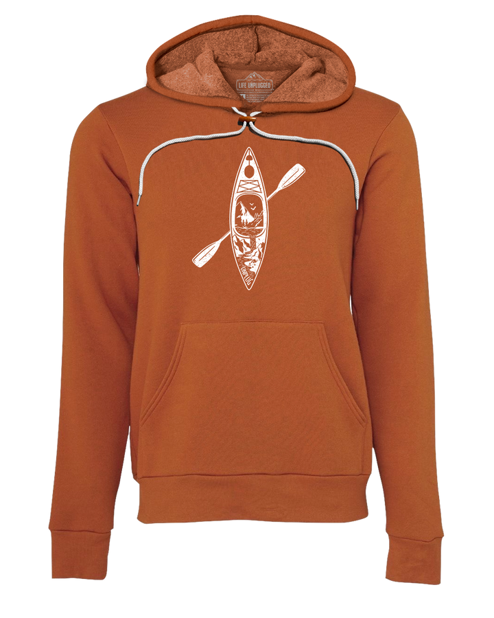 Kayak Mountain Scene Super Soft Hoodie