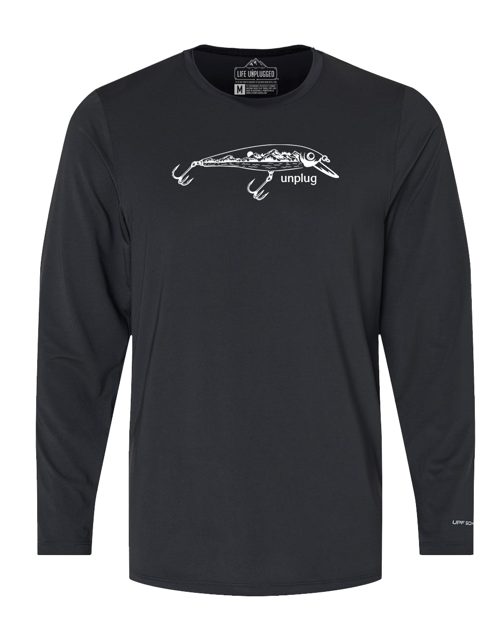 Fishing Lure Mountain Scene Performance Long Sleeve with UPF 50+