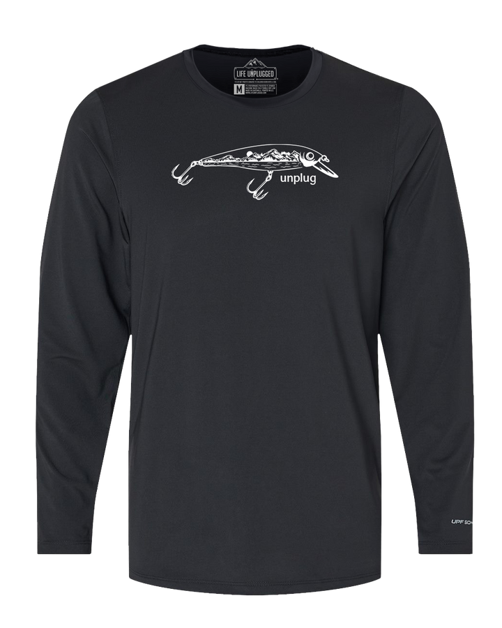 Fishing Lure Mountain Scene Performance Long Sleeve with UPF 50+