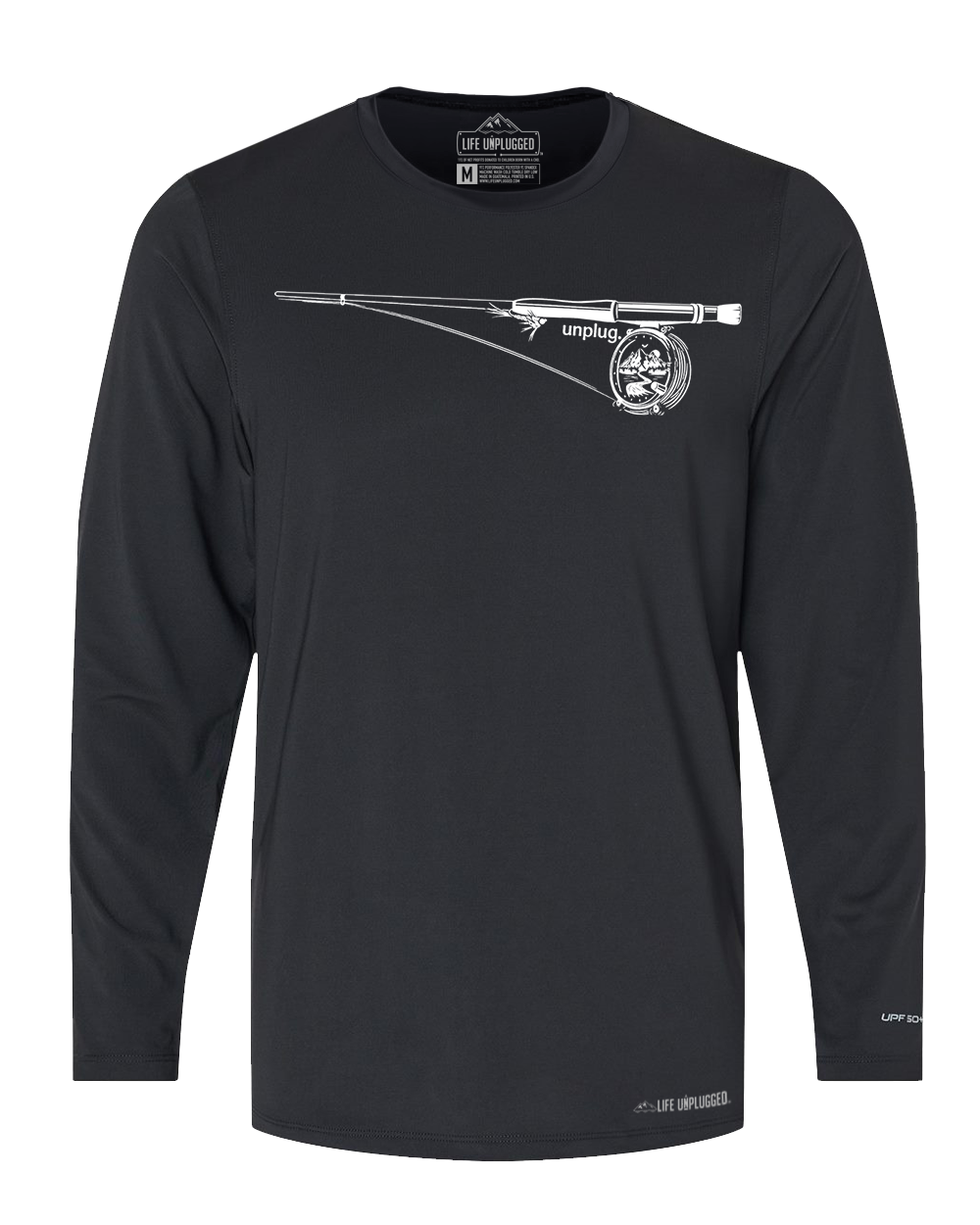 Fly Fishing Mountain Scene Performance Long Sleeve with UPF 50+