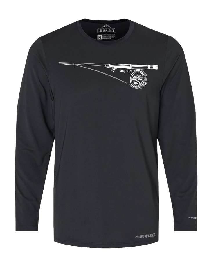 Fly Fishing Mountain Scene Performance Long Sleeve with UPF 50+