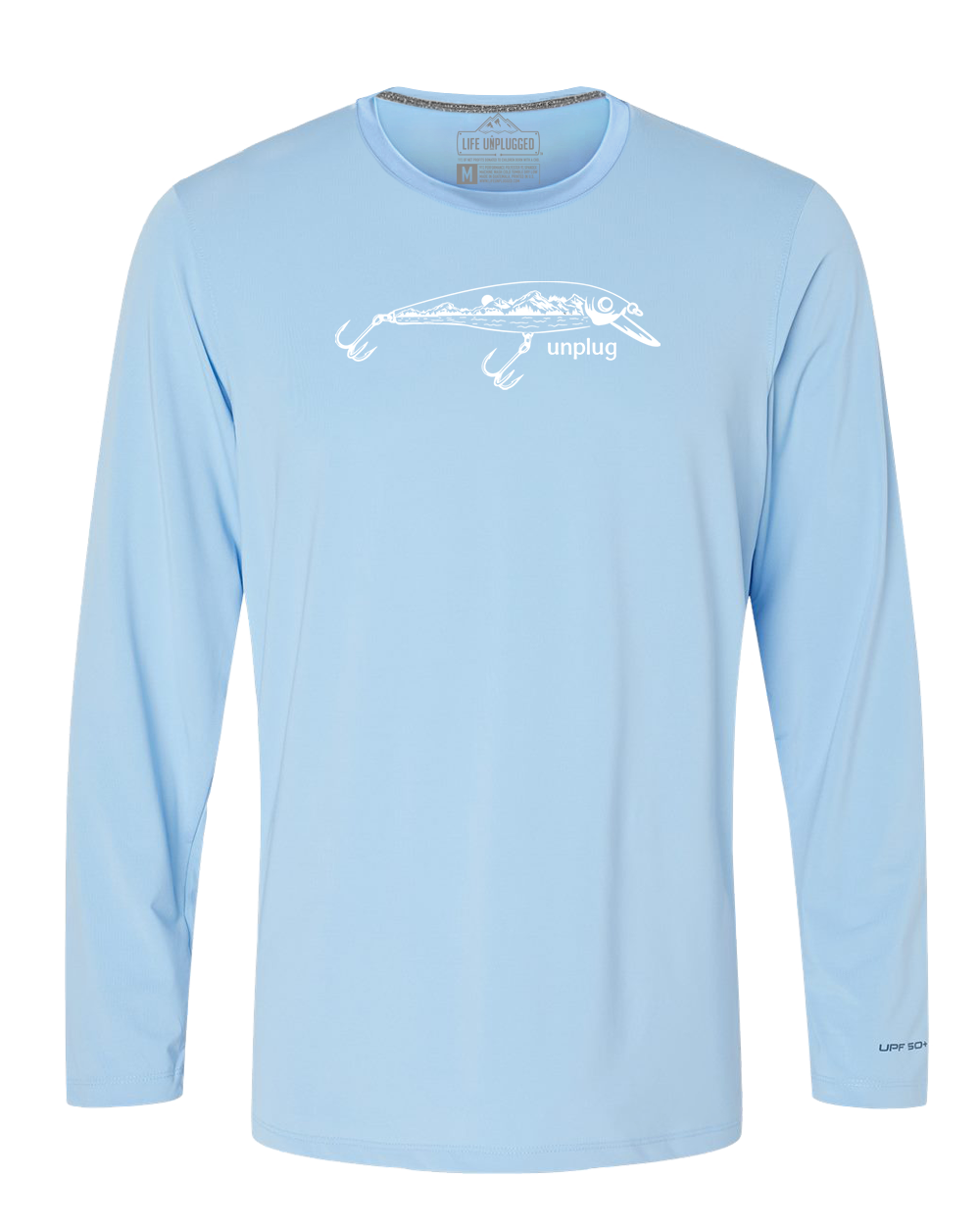 Fishing Lure Mountain Scene Performance Long Sleeve with UPF 50+