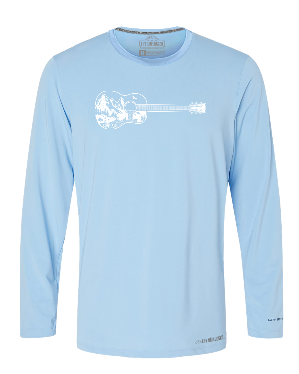 Guitar Mountain Scene Poly/Spandex High Performance Long Sleeve with UPF 50+