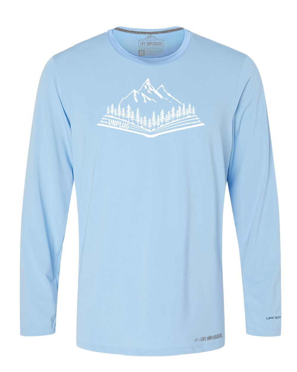 Open Book Mountain Scene Performance Long Sleeve with UPF 50+