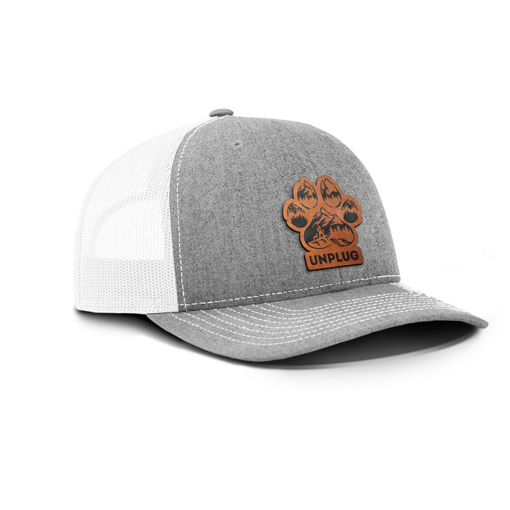 LIMITED DROP! Paw Print Mountain Scene Snapback Leather Patch Hat