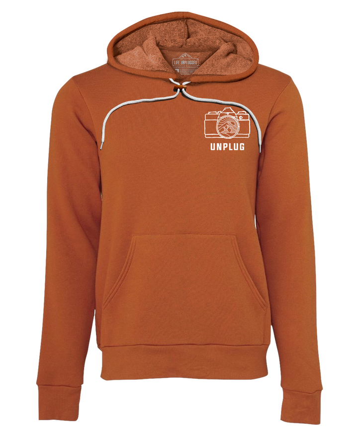 Camera Mountain Scene Left Chest Super Soft Hoodie