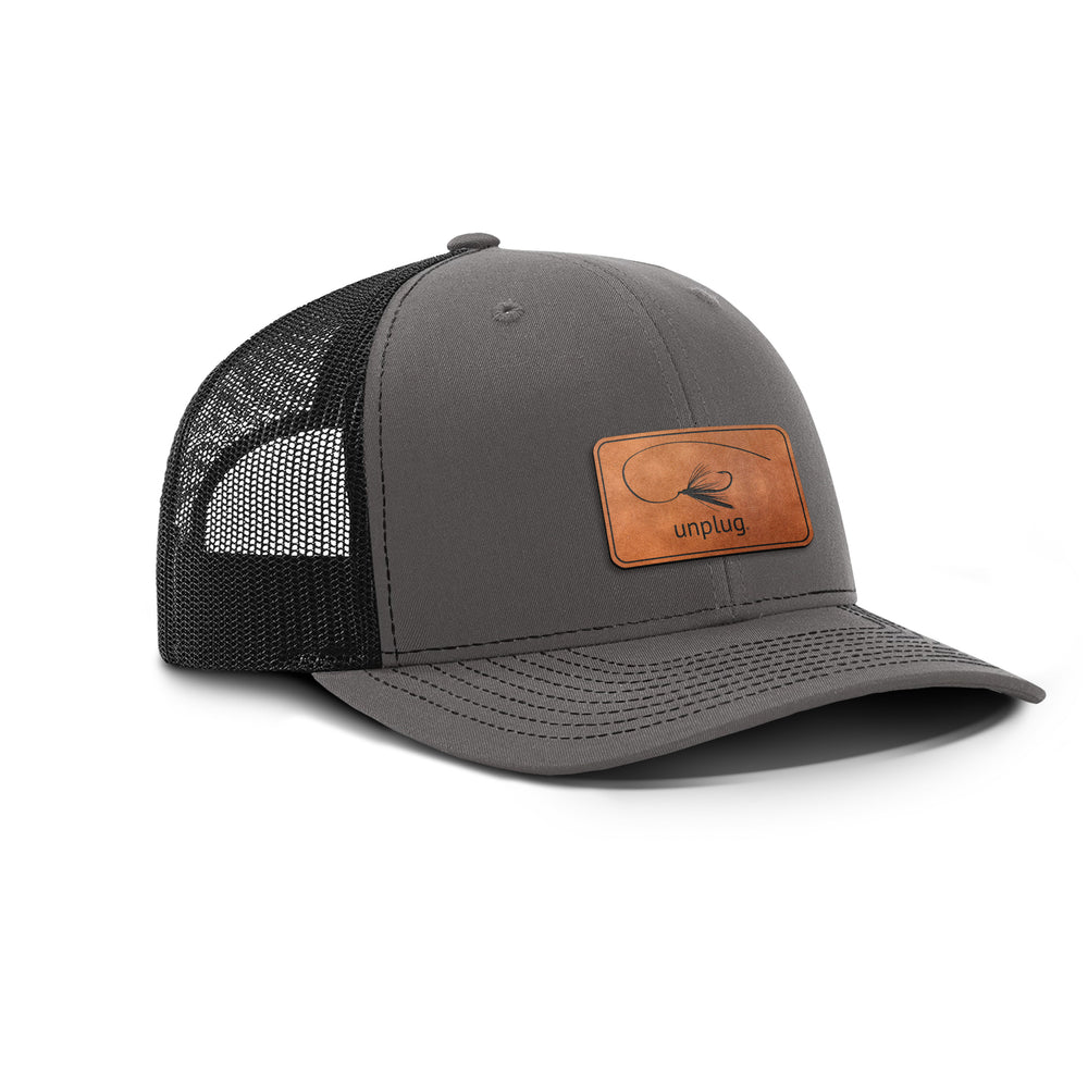 Fly Fishing Leather Patch Hat - Life Unplugged