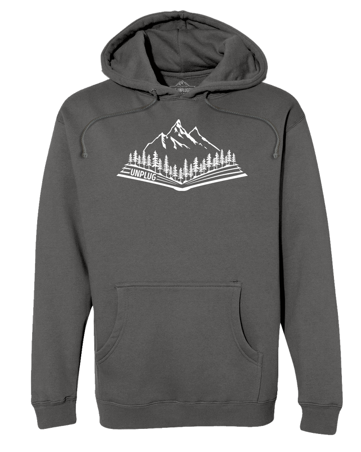 Open Book Mountain Scene Heavyweight Hoodie