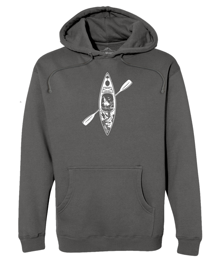 Kayak Mountain Scene Heavyweight Hoodie