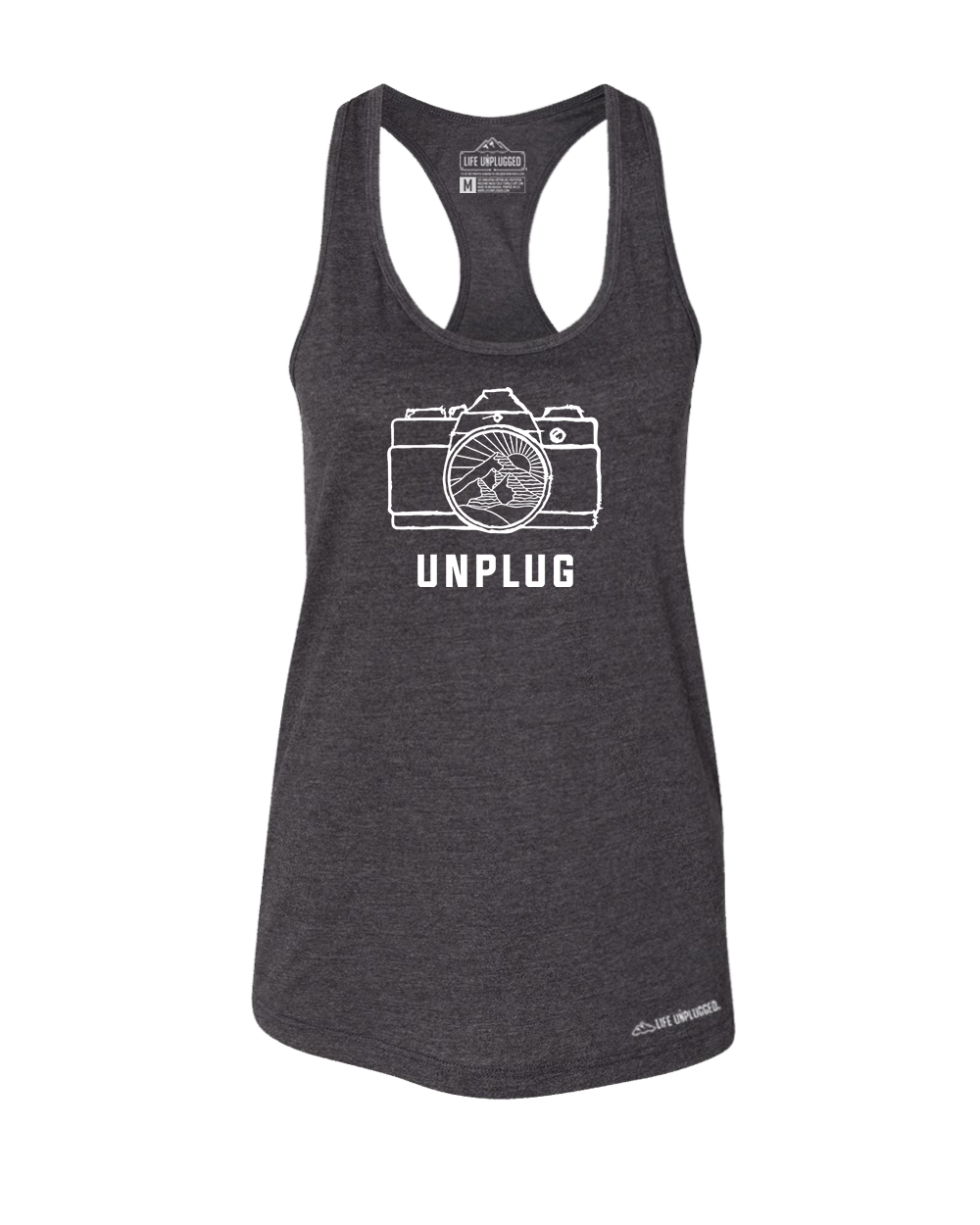 Camera Mountain Lens Premium Women's Relaxed Fit Racerback Tank Top - Life Unplugged