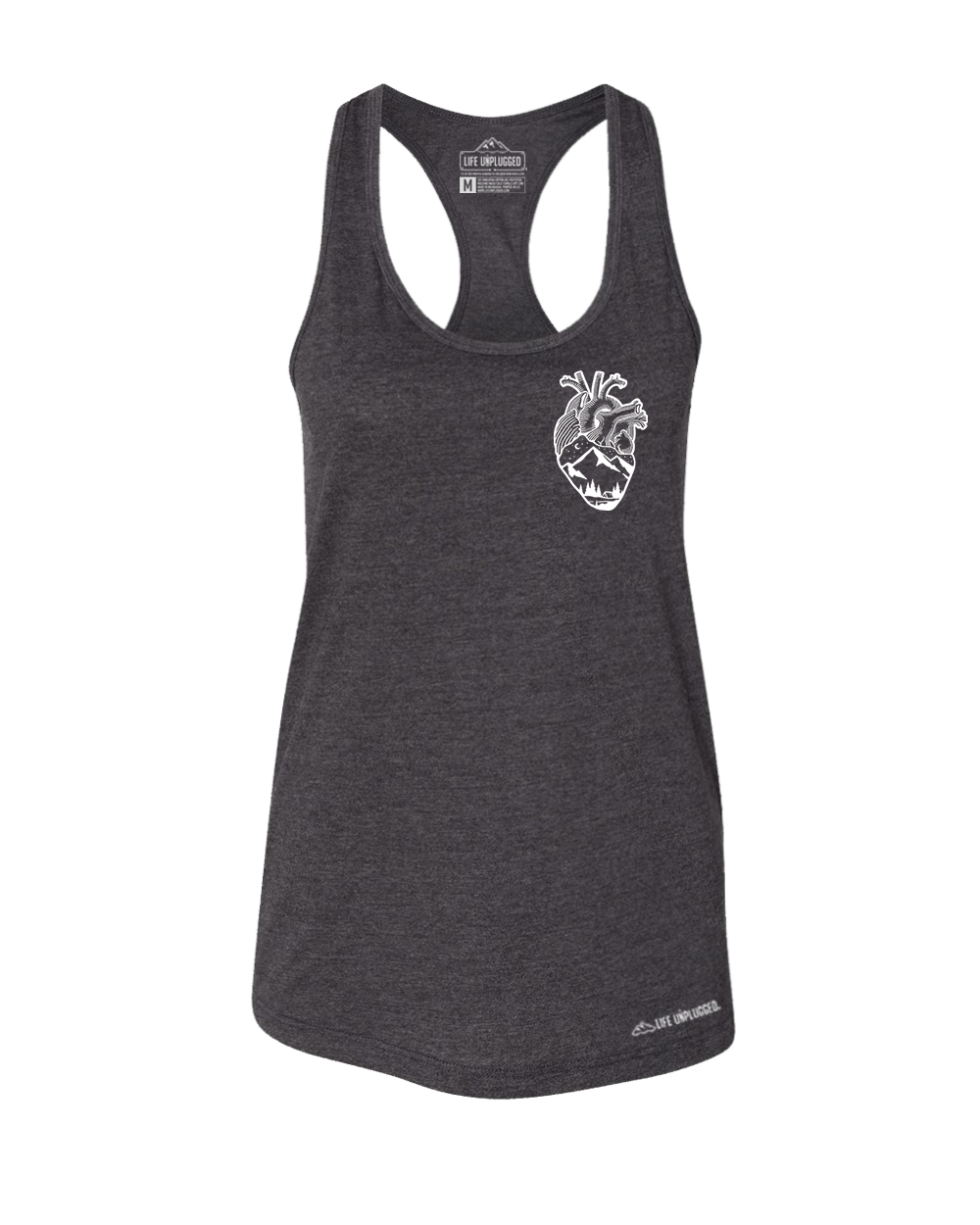 Anatomical Heart (Left Chest) Premium Women's Relaxed Fit Racerback Tank Top - Life Unplugged