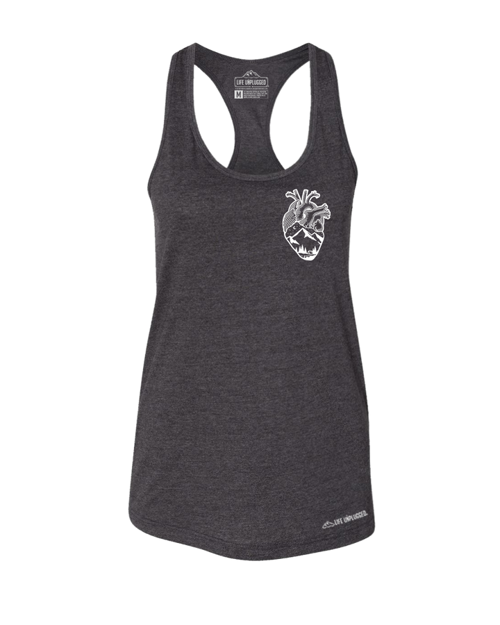 Anatomical Heart (Left Chest) Premium Women's Relaxed Fit Racerback Tank Top - Life Unplugged