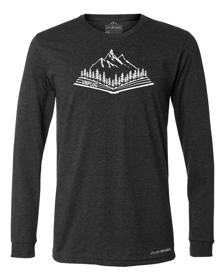 Open Book Mountain Scene Long Sleeve T-Shirt