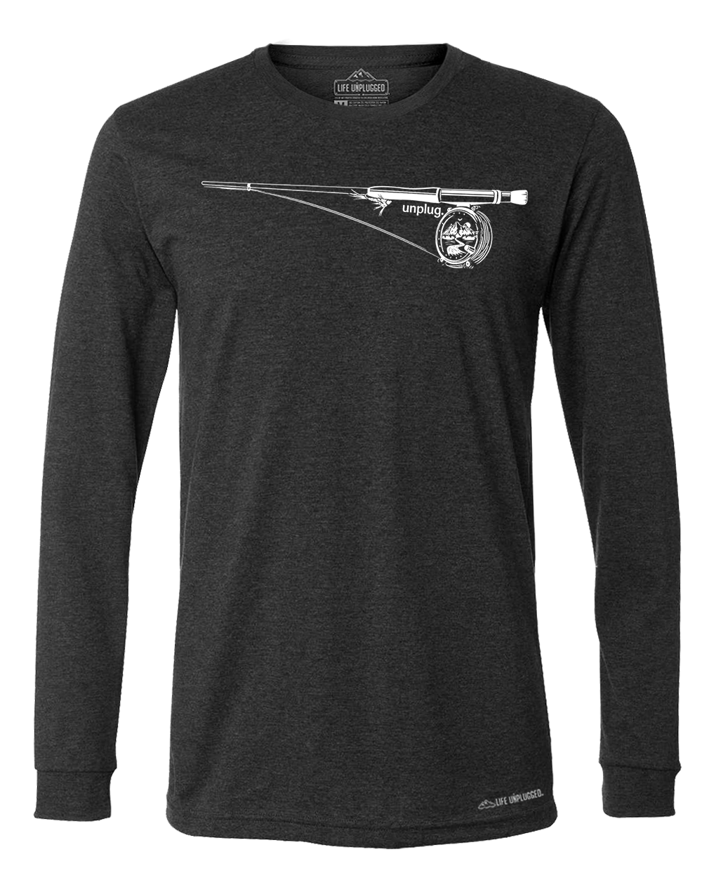 Fly Fishing Mountain Scene Long Sleeve T-Shirt