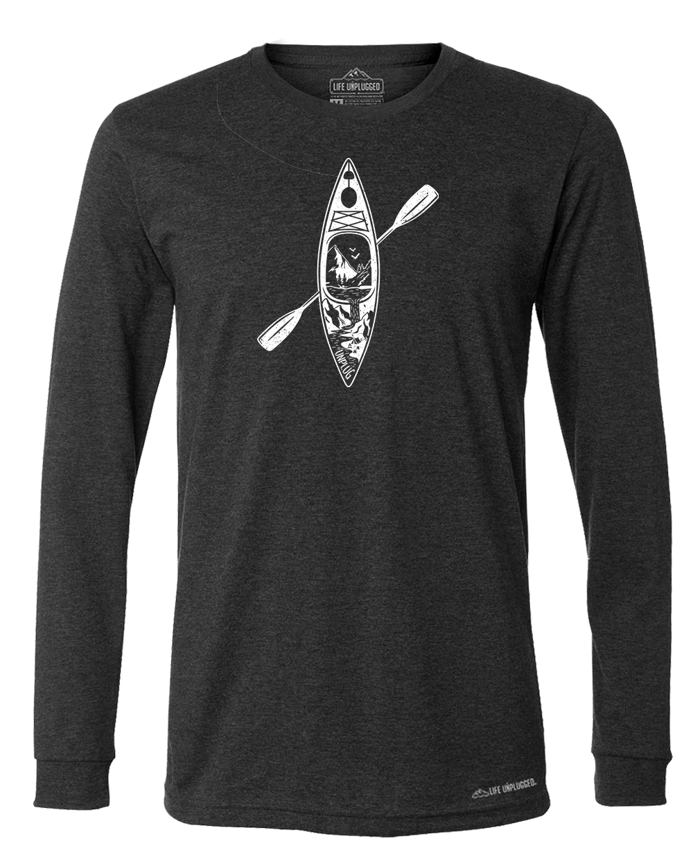 Kayak Mountain Scene Long Sleeve T-Shirt