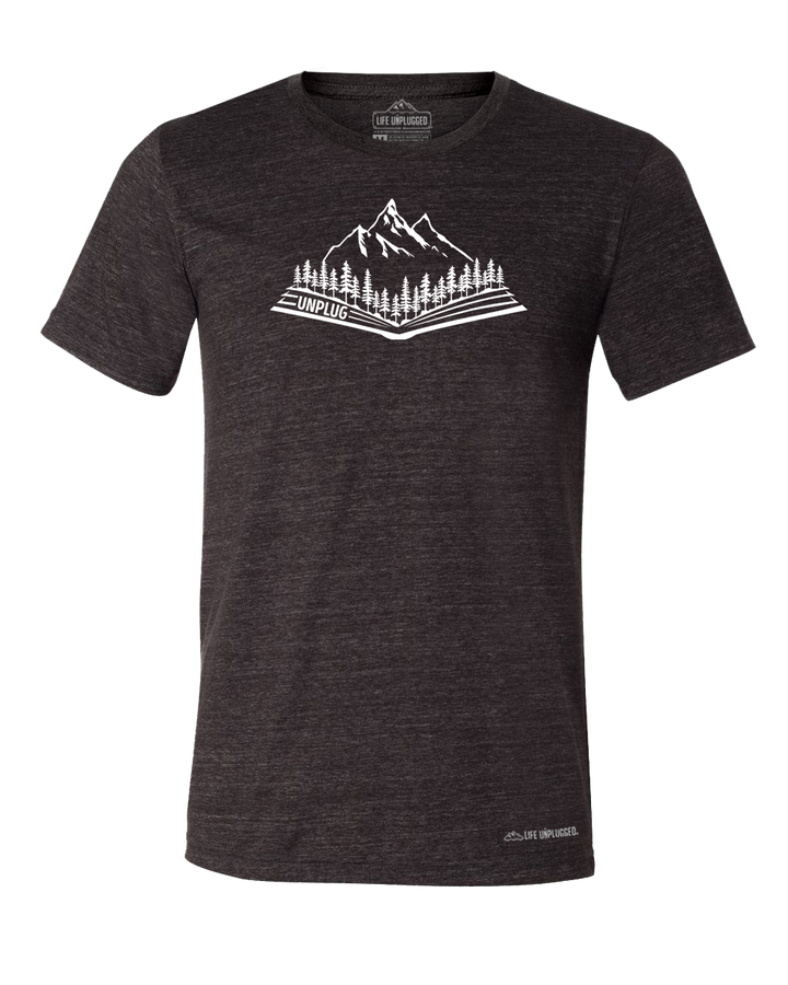 Open Book Mountain Scene Triblend T-Shirt