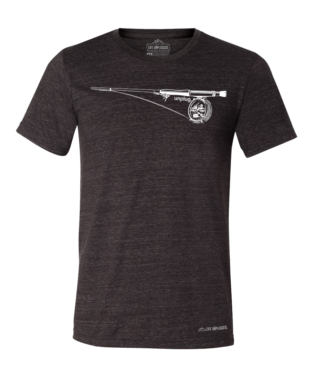 Fly Fishing Mountain Scene Triblend T-Shirt