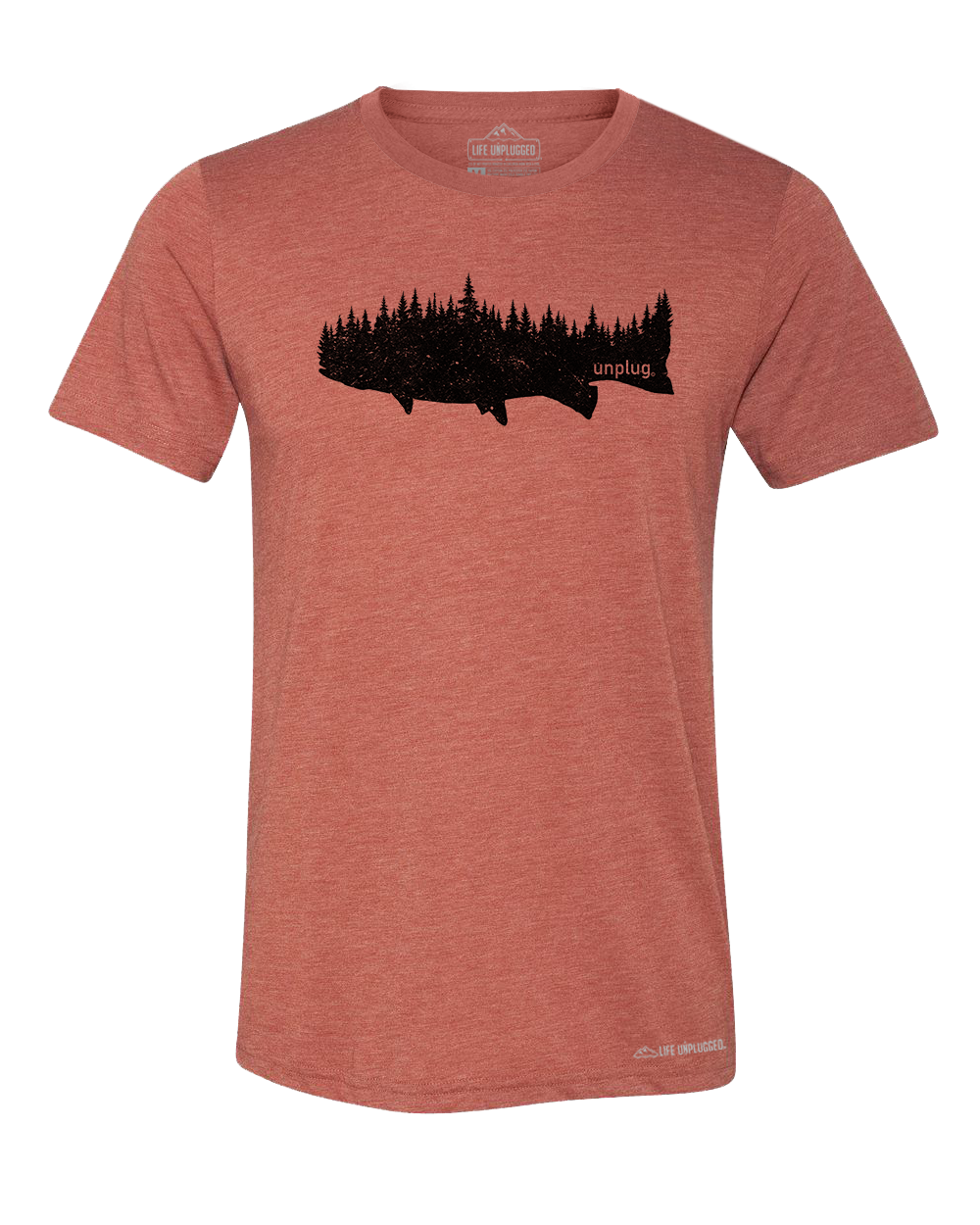 Trout in The Trees Premium Triblend T-Shirt, L / Olive | Life Unplugged