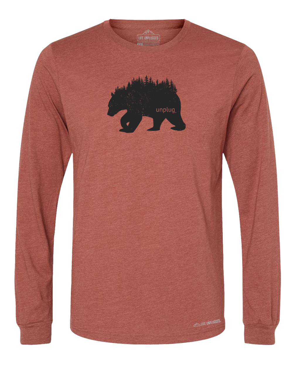 Bear In The Trees Premium Polyblend Long Sleeve T-Shirt - Life Unplugged