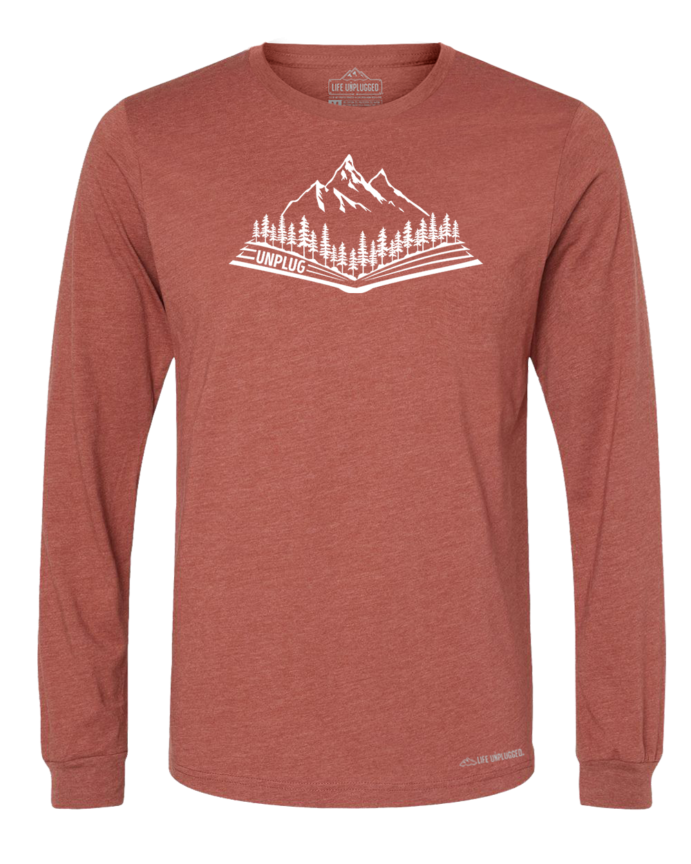 Open Book Mountain Scene Long Sleeve T-Shirt