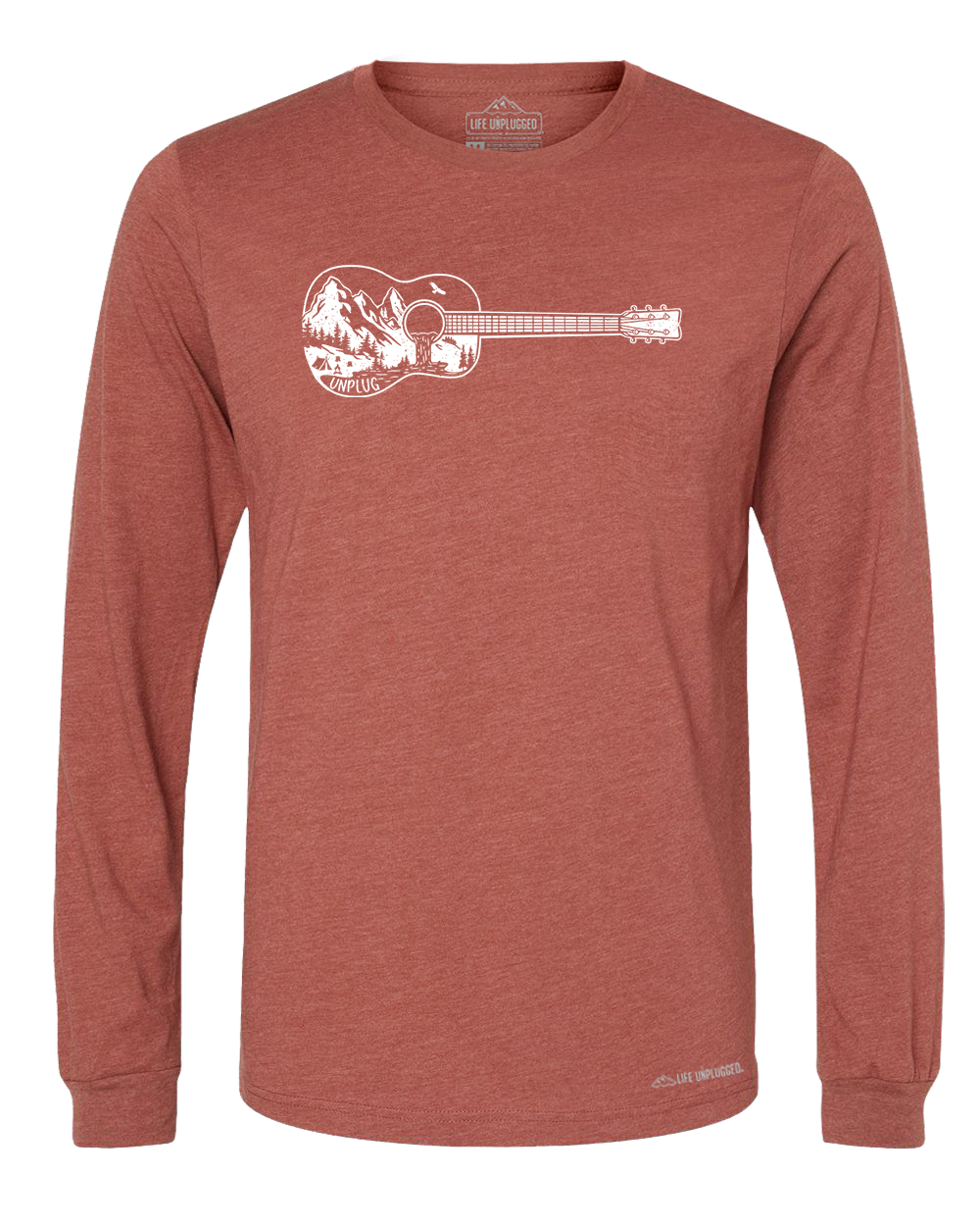 Guitar Mountain Scene Long Sleeve T-Shirt