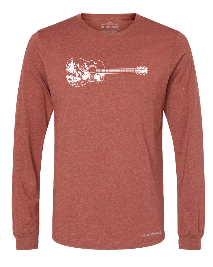 Guitar Mountain Scene Long Sleeve T-Shirt