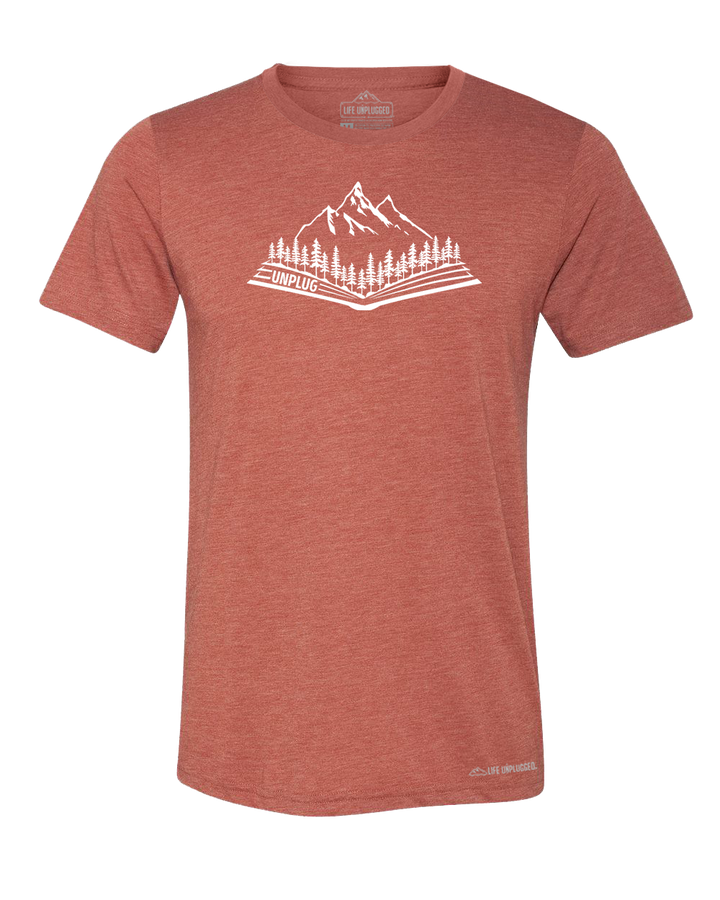 Open Book Mountain Scene Triblend T-Shirt