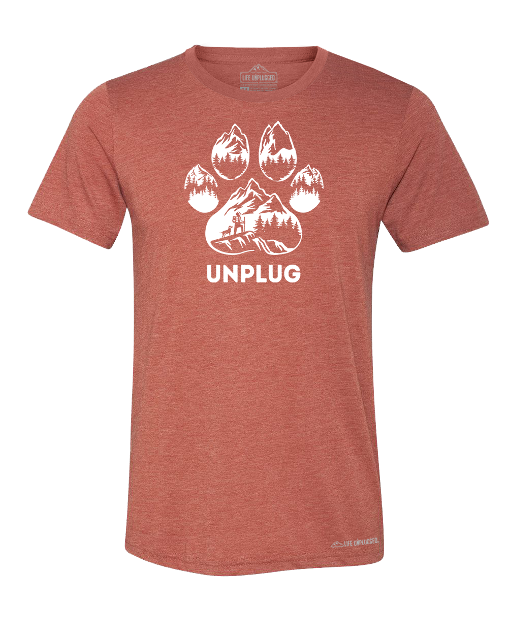 LIMITED DROP! Paw Print Mountain Scene Triblend T-Shirt