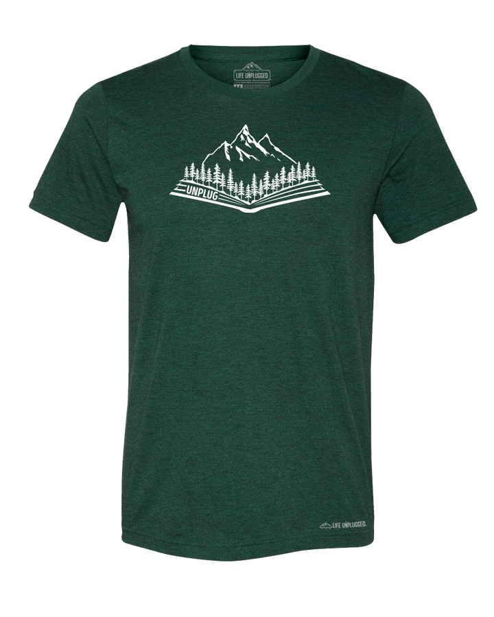 Open Book Mountain Scene Triblend T-Shirt