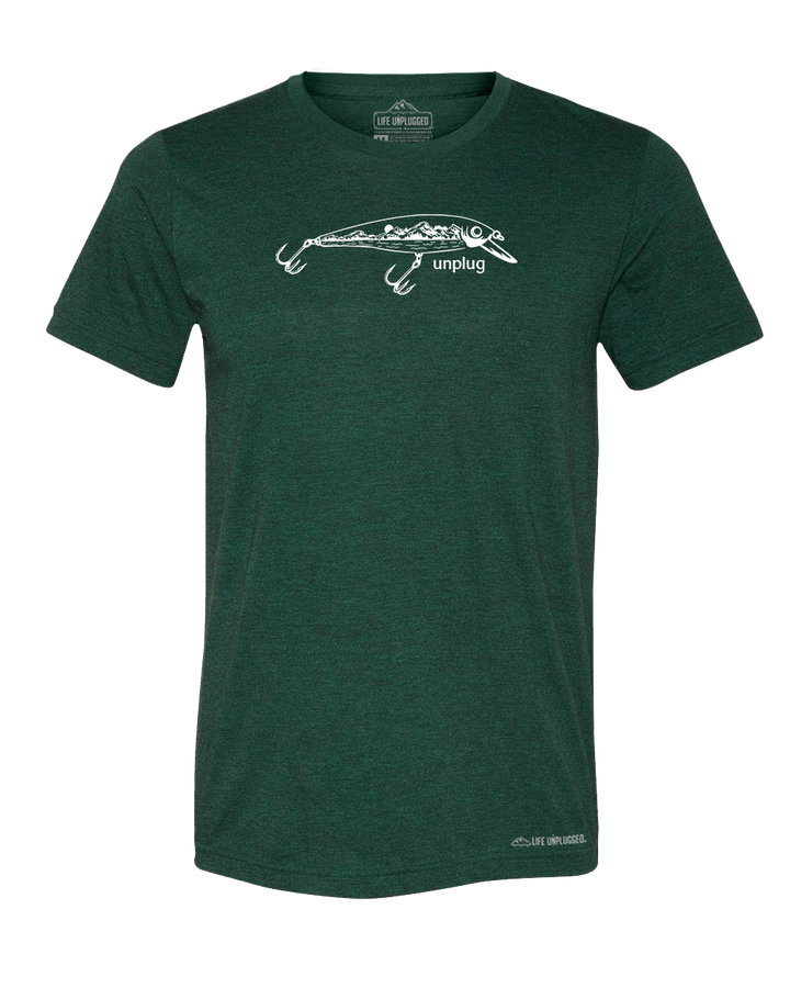 Fishing Lure Mountain Scene Triblend T-Shirt