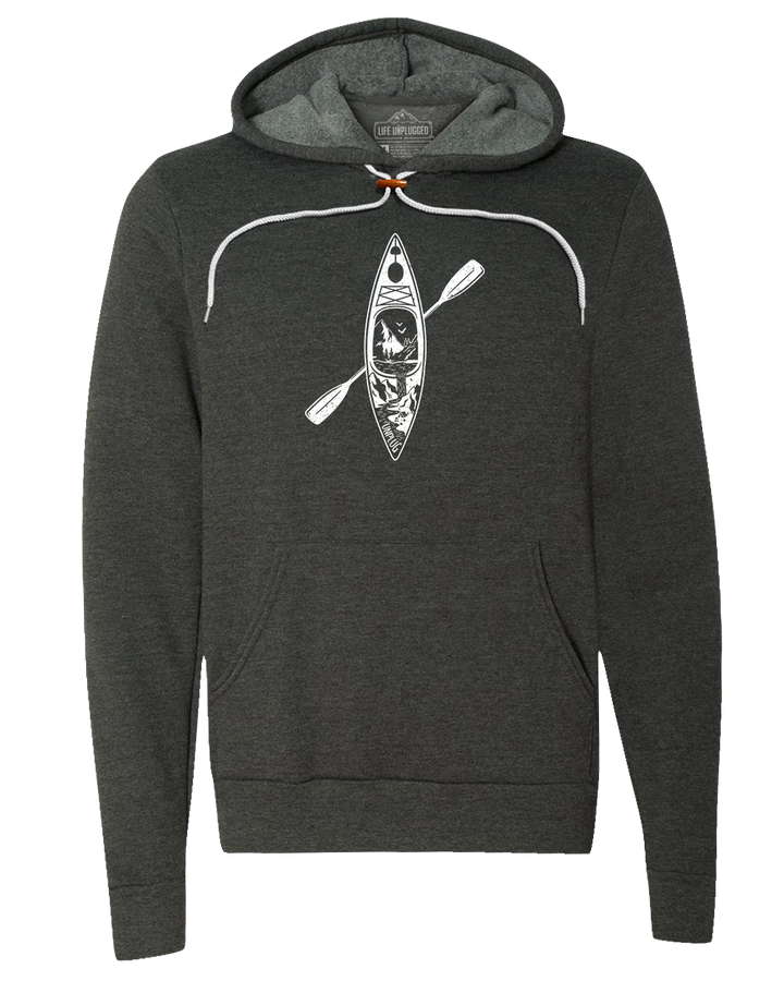 Kayak Mountain Scene Super Soft Hoodie