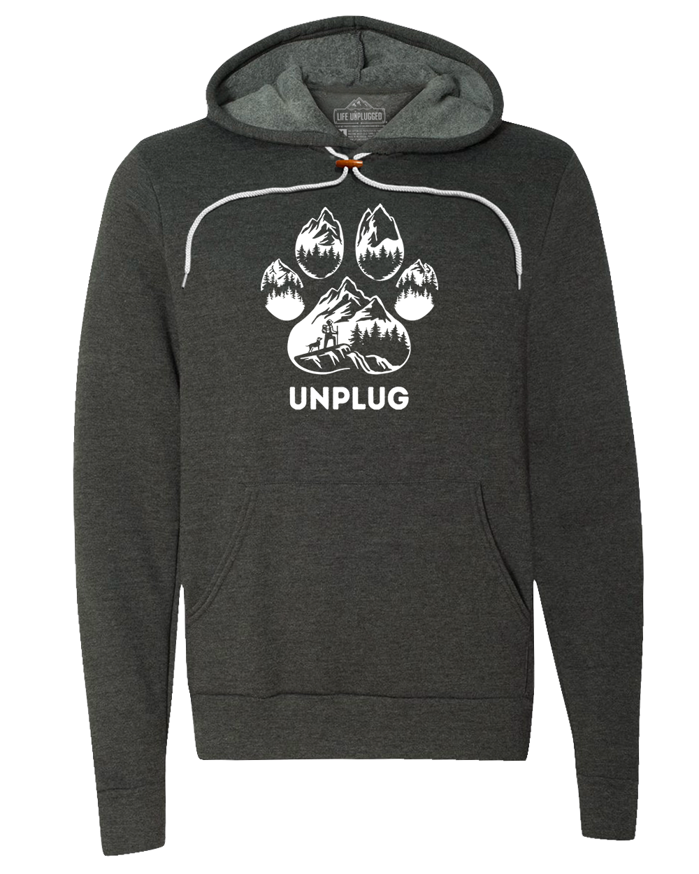 LIMITED DROP! Paw Print Mountain Scene Super Soft Hoodie