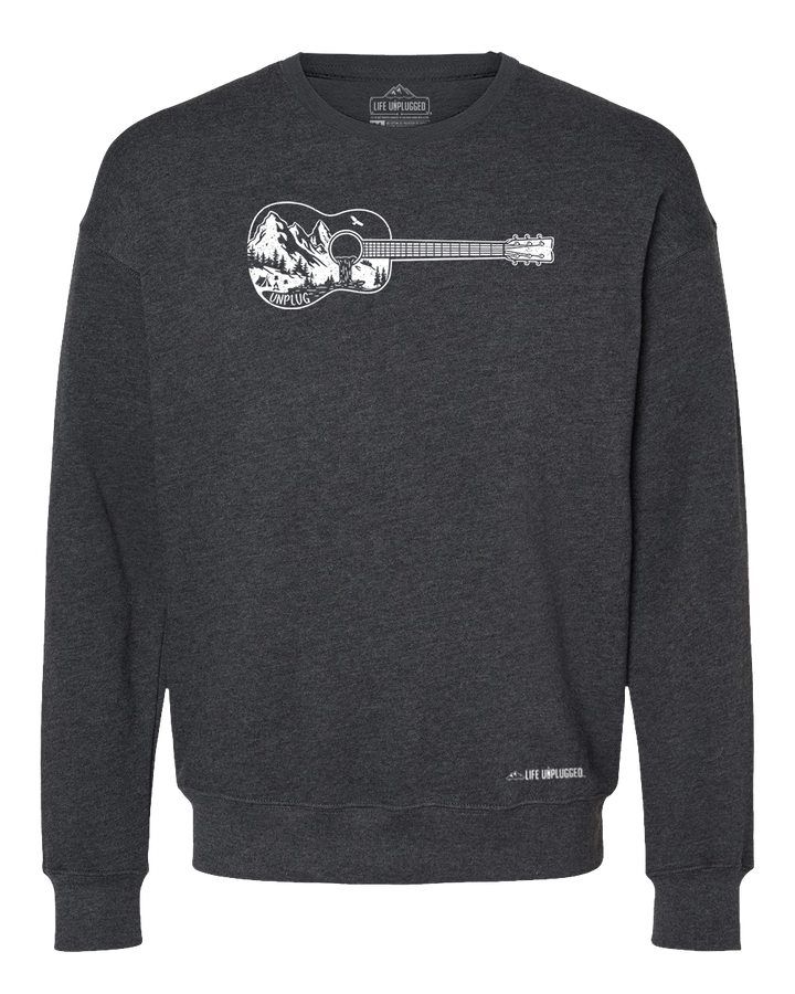 Guitar Mountain Scene Midweight Super Soft Crewneck Sweatshirt