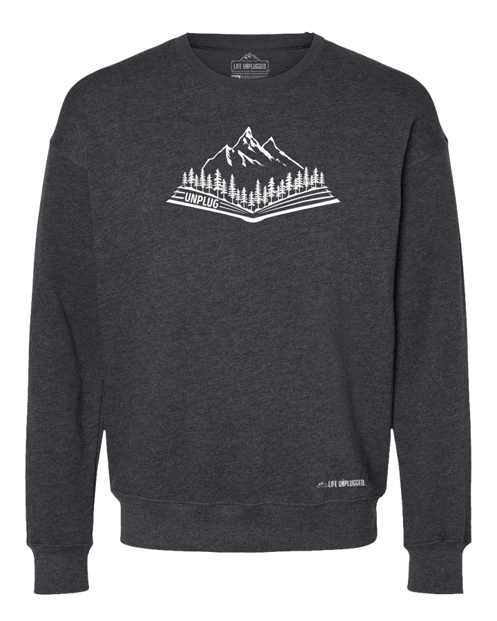 Open Book Mountain Scene Midweight Super Soft Crewneck Sweatshirt