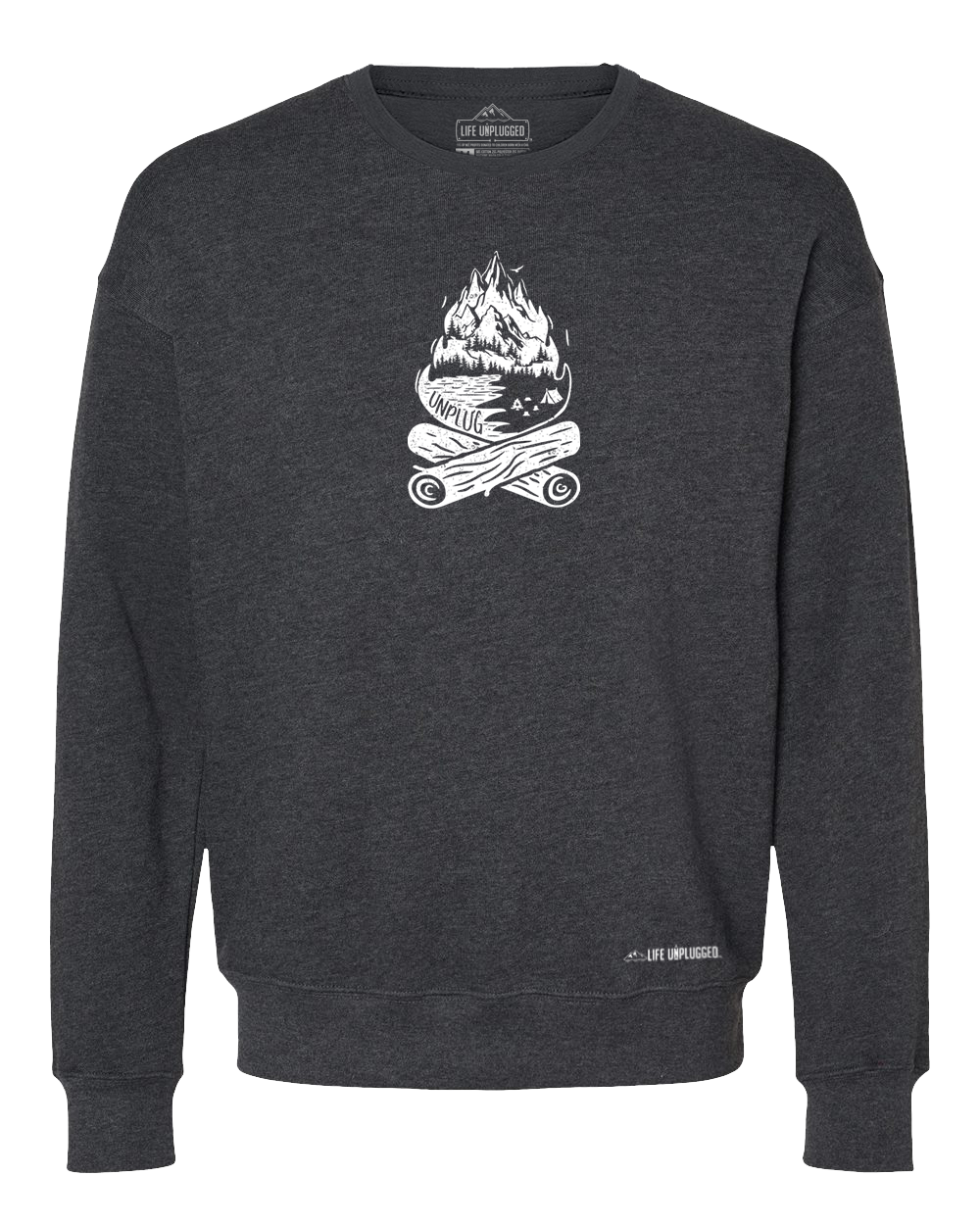 Campfire Mountain Scene Midweight Super Soft Crewneck Sweatshirt