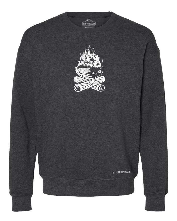 Campfire Mountain Scene Midweight Super Soft Crewneck Sweatshirt