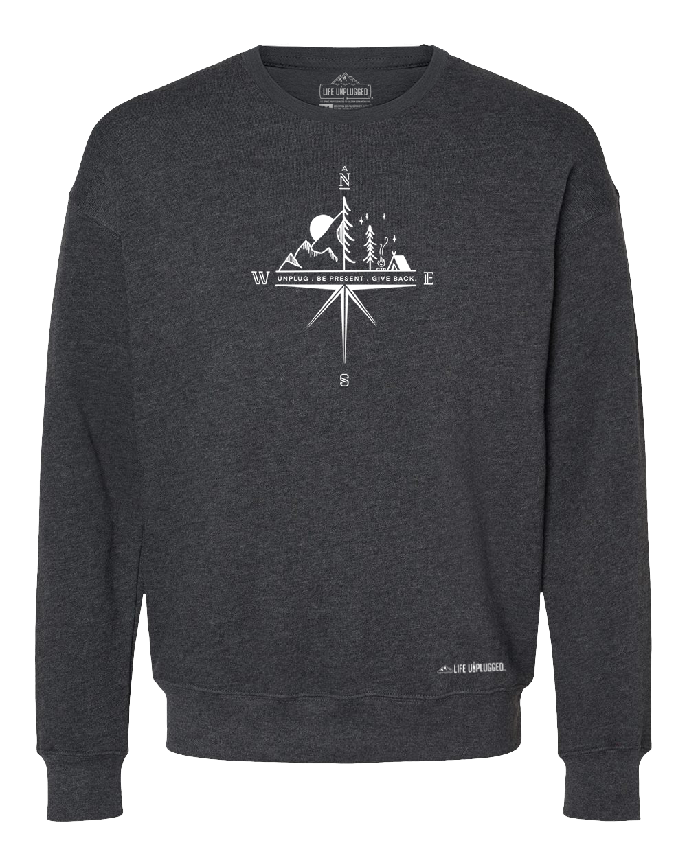 Compass Mountain Scene Midweight Super Soft Crewneck Sweatshirt