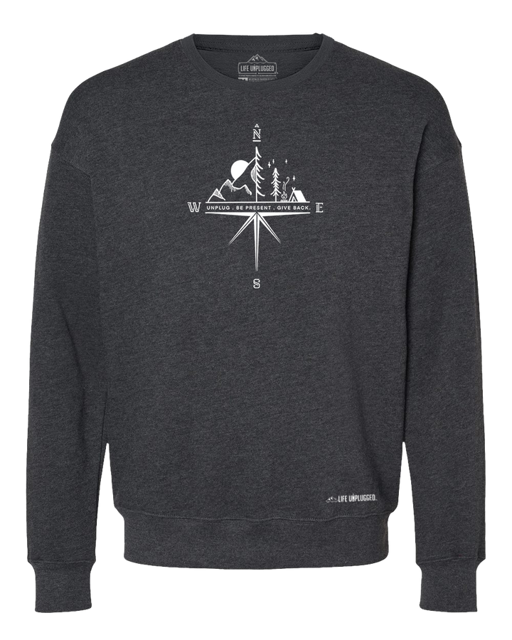 Compass Mountain Scene Midweight Super Soft Crewneck Sweatshirt