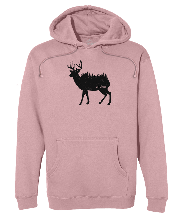 DEER IN THE TREES Premium Heavyweight Hooded Sweatshirt