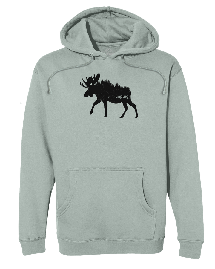 MOOSE IN THE TREES Premium Heavyweight Hooded Sweatshirt