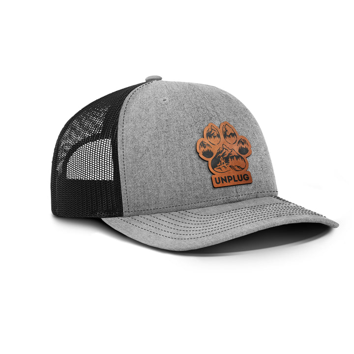 LIMITED DROP! Paw Print Mountain Scene Snapback Leather Patch Hat